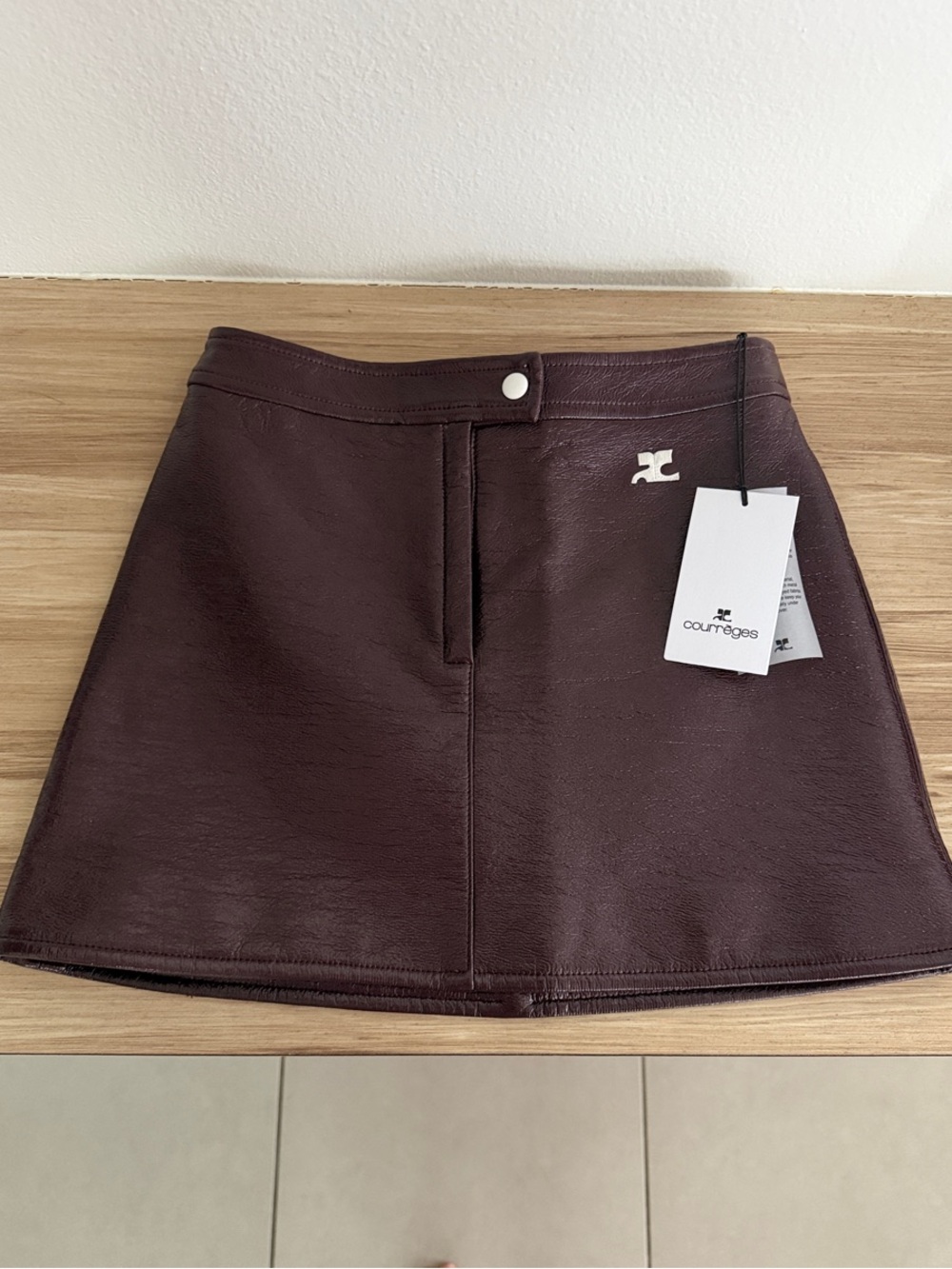 Courrèges Burgundy Mini Skirt